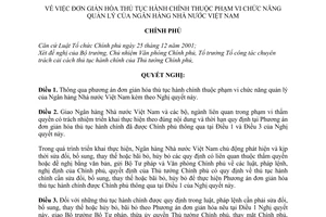 Nghị quyết 60/NQ-CP  đơn giản hóa thủ tục hành chính