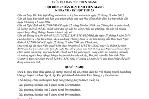 Nghị quyết 271/2010/NQ-HĐND chức danh, số lượng, chế độ, chính sách