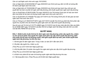 Nghị quyết 25/2010/NQ-HĐND thu chi dự toán quyết toán ngân sách địa phương