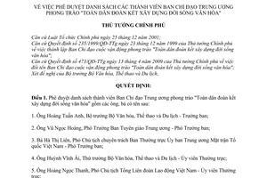 Quyết định 2312/QĐ-TTg phê duyệt danh sách thành viên Ban Chỉ đạo Trung ương