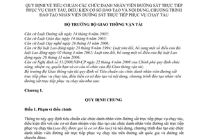 Thông tư 38/2010/TT-BGTVT tiêu chuẩn chức danh nhân viên đường sắt