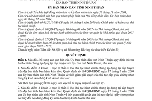 Quyết định 2378/2010/QĐ-UBND sửa đổi quy định thủ tục hành chính