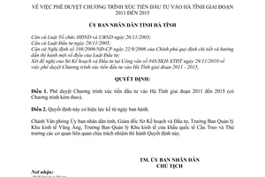 Quyết định 3788/QĐ-UBND phê duyệt chương trình xúc tiến đầu tư