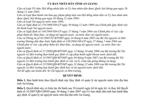 Quyết định 69/2010/QĐ-UBND quản lý tài nguyên nước