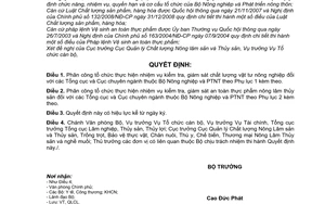 Quyết định 3408/QĐ-BNN-QLCL phân công tổ chức thực hiện nhiệm vụ kiểm tra