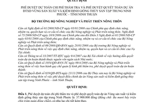 Quyết định 1997/QĐ-BNN-TC phê duyệt dự toán chi phí thẩm tra