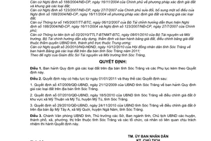 Quyết định 35/2010/QĐ-UBND giá đất trên địa bàn tỉnh Sóc Trăng