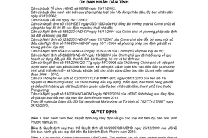 Quyết định 71/2010/QĐ-UBND giá đất trên địa bàn tỉnh Bình Phước