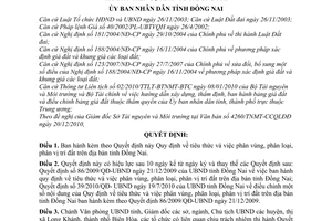 Quyết định 78/2010/QĐ-UBND tiêu thức phân vùng, loại, vị trí