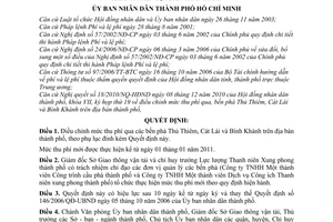 Quyết định 83/2010/QĐ-UBND điều chỉnh mức thu phí qua bến phà Thủ Thiêm, Cát Lái