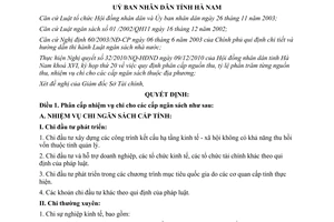 Quyết định 41/2010/QĐ-UBND phân cấp nhiệm vụ chi ngân sách Hà Nam