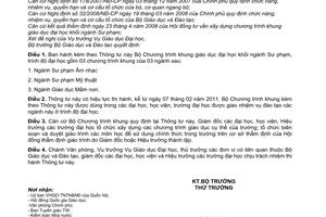 Thông tư 37/2010/TT-BGDĐT Bộ Chương trình khung giáo dục đại học khối ngành