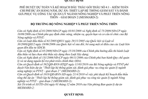 Quyết định 2006/QĐ-BNN-KH phê duyệt dự toán kế hoạch đấu thầu