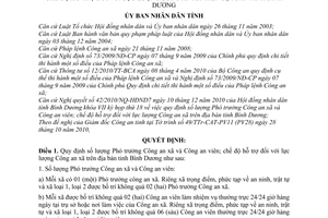 Quyết định 61/2010/QĐ-UBND số lượng Phó trưởng Công an xã