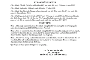 Quyết định 47/2010/QĐ-UBND tiêu chí định mức phân bổ vốn đầu tư Bình Dương