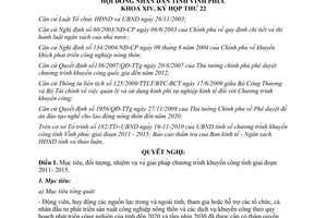 Nghị quyết 31/2010/NQ-HĐND Chương trình Khuyến công Vĩnh phúc 2011 2015