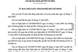 Quyết định 89/2010/QĐ-UBND giá đất trên địa bàn thành phố Hồ Chí Minh