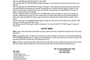 Quyết định 23/2010/QĐ-UBND giá đất trên địa bàn tỉnh Tiền Giang