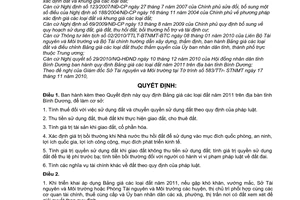 Quyết định 57/2010/QĐ-UBND bảng giá đất năm 2011