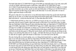 Chỉ thị 10/2010/CT-UBND điều kiện an ninh trật tự ngành nghề kinh doanh