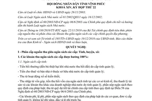 Nghị quyết 22/2010/NQ-HĐND phân cấp nguồn thu nhiệm vụ chi ngân sách địa phương