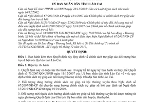 Quyết định 47/2010/QĐ-UBND chính sách trợ giúp đối tượng bảo trợ xã hội