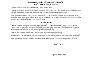 Nghị quyết 35/2010/NQ-HĐND thêm thời gian thực hiện Nghị quyết 15/2008/NQ-HĐND
