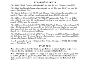 Quyết định 50/2010/QĐ-UBND mức chi phổ biến giáo dục pháp luật Bình Dương