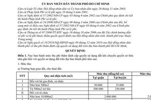Quyết định 85/2010/QĐ-UBND mức thu phí thẩm định cấp quyền sử dụng đất