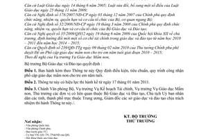 Thông tư 32/2010/TT-BGDĐT điều kiện, tiêu chuẩn, quy trình công nhận