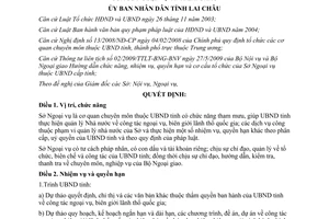 Quyết định 26/2010/QĐ-UBND chức năng cơ cấu tổ chức của Sở Ngoại vụ Lai Châu