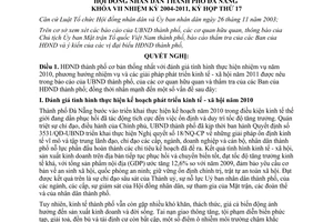 Nghị quyết 105/2010/NQ-HĐND nhiệm vụ năm 2011