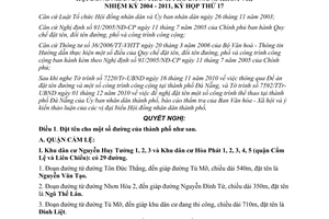 Nghị quyết 107/2010/NQ-HĐND đặt tên đường công trình công cộng Đà Nẵng