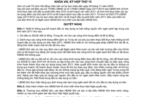 Nghị quyết 97/2010/NQ-HĐND kế hoạch đầu tư xây dựng cơ bản