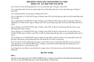 Nghị quyết 17/2010/NQ-HĐND sửa đổi 83/2006/NQ-HĐND danh mục mức thu phí lệ phí Cần Thơ