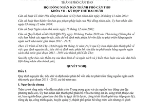 Nghị quyết 14/2010/NQ-HĐND nguyên tắc tiêu chí định mức phân bổ vốn đầu tư