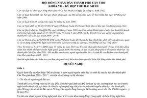 Nghị quyết 24/2010/NQ-HĐND đào tạo ở nước ngoài nguồn nhân lực sau đại học Cần Thơ 2005-2011