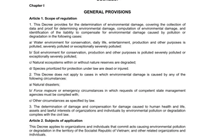 Decree of Government No.113/2010/ND-CP providing for the determination