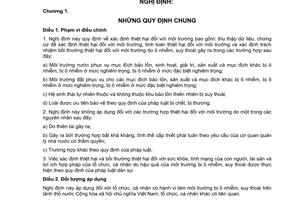 Nghị định 113/2010/NĐ-CP  xác định thiệt hại môi trường