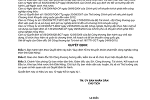 Quyết định 41/2010/QĐ-UBND Quy định khuyến khích phát triển công nghiệp