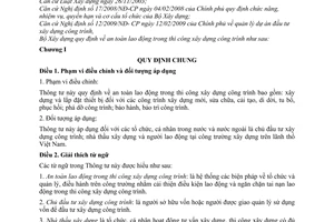 Thông tư 22/2010/TT-BXD an toàn lao động trong thi công xây dựng công trình