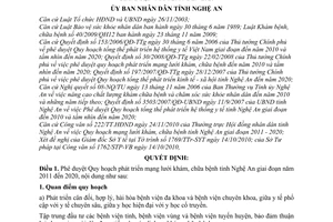 Quyết định 97/2010/QĐ-UBND Phê duyệt Quy hoạch mạng lưới khám, chữa bệnh
