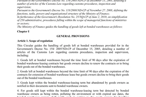 Circular No. 195/2010/TT-BTC guiding the handling of goods left