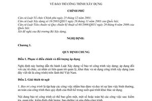 Nghị định 114/2010/NĐ-CP bảo trì công trình xây dựng