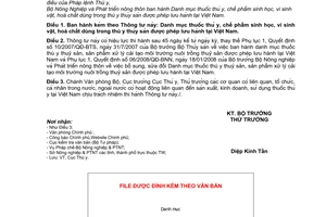 Thông tư 69/2010/TT-BNNPTNT Danh mục thuốc thú y, chế phẩm sinh học,