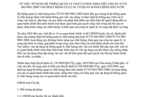 Chỉ thị 08/2010/CT-UBND áp dụng quản lý chất lượng theo tiêu chuẩn vào cơ quan nhà nước Đắk Lắk
