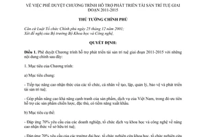 Quyết định 2204/QĐ-TTg phê duyệt Chương trình hỗ trợ phát triển tài sản