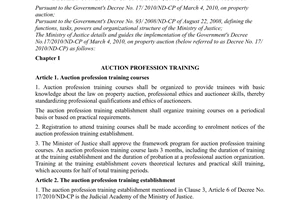 Circular No. 23/2010/TT-BTP detailing and guiding the implementation