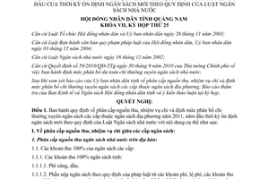 Nghị quyết 167/2010/NQ-HĐND phân cấp nguồn thu nhiệm vụ chi ngân sách Quảng Nam