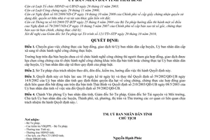 Quyết định 14/2010/QĐ-UBND chuyển giao chứng thực hợp đồng